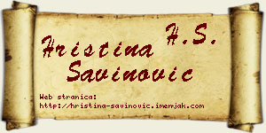 Hristina Savinović vizit kartica